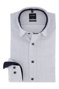 olymp-overhemd-mouwlengte-7-wit-printje